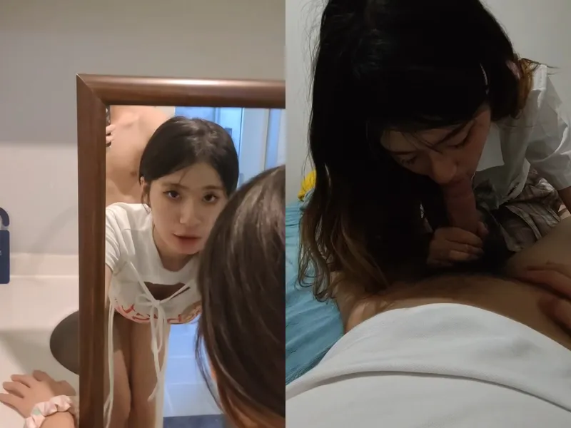 Doggy thiên thần tỷ tỷ trước gương cực phê
